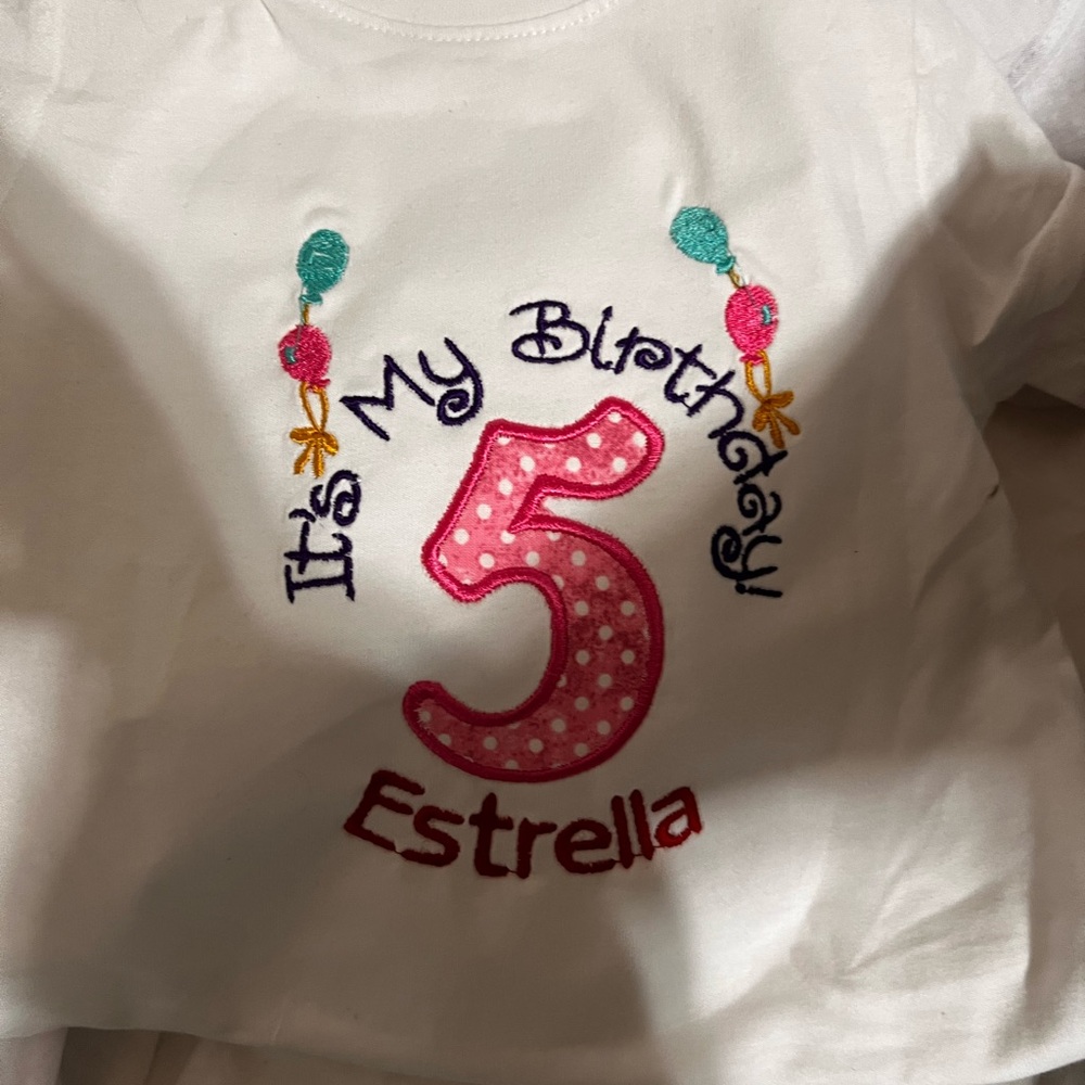 Birthday girl embroidered T-shirt personalized 1-8 yrs New it’s my birthday